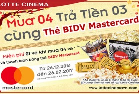 Lotte Cinema:Mua vé rẻ xem phim hay dành cho chủ  thẻ Mastercard